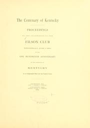 Cover of: The centenary of Kentucky.