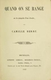 Cover of: Quand on se range by Camille Berru, Camille Berru