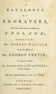Cover of: catalogue of engravers, who have been born, or resided in England
