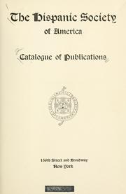Cover of: Catalogue of publications. by Hispanic Society of America