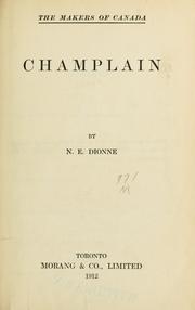 Cover of: Champlain by N.-E Dionne