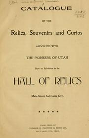 Cover of: Catalogue of the relics by Utah. Semi-centennial commission