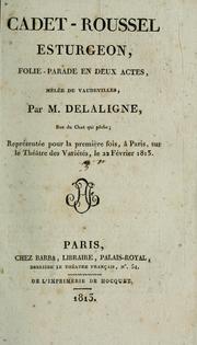 Cover of: Cadet-Roussel esturgeon by Désaugiers M.