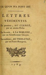 Cover of: Ce qu'on n'a point dit by Ancien prélat