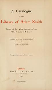 Cover of: A catalogue of the library of Adam Smith