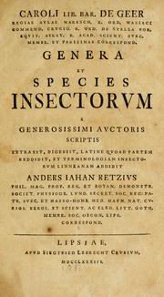 Cover of: Caroli lib. bar. de Geer ... Genera et species insectorum by Charles De Geer