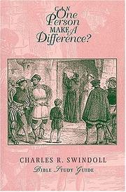 Cover of: Can One Person Make a Difference? by Charles R. Swindoll