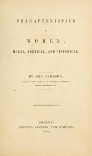 Cover of: Characteristics of women by Mrs. Anna Jameson