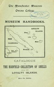 Cover of: Catalogue of the Hadfield collection of shells from the Lifu and Uvea, Loyalty Islands