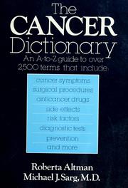 Cover of: Cancer Dictionary by Roberta Altman