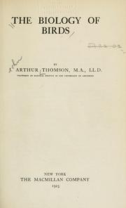 Cover of: The biology of birds by J. Arthur Thomson