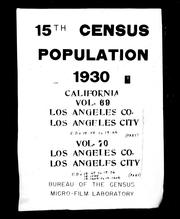 Cover of: 15th census, population, 1930. | 