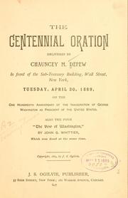 Cover of: centennial oration