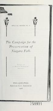 Cover of: The campaign for the preservation of Niagara Falls by J. Horace McFarland