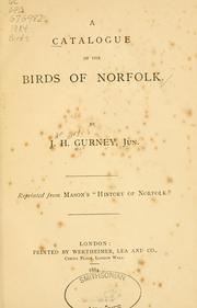 A catalogue of the birds of Norfolk by J. H. Gurney