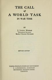 Cover of: The call of a world task in war time.