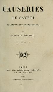 Cover of: Causeries du samedi by Pontmartin, Armand comte de