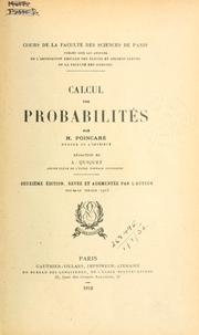Cover of: Calcul des probabilités. by Henri Poincaré