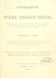 Cover of: Catalogue of West Indian birds by Charles B. Cory