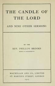 Cover of: The candle of the Lord and nine other sermons.