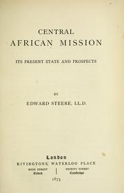 Cover of: Central African Mission by Steere, Edward