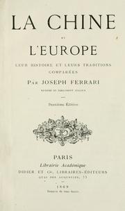 Cover of: La Chine et l'Europe by Ferrari, Giuseppe