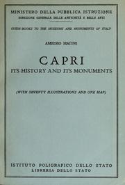 Cover of: Capri: its history and its monuments