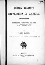 Cover of: Henry Irving's impressions of America by Joseph Hatton