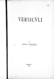 Cover of: Versiculi