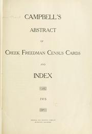 Cover of: Campbell's abstract of Creek freedman census cards and index.