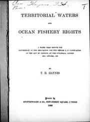 Cover of: Territorial waters and ocean fishery rights