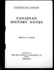 Cover of: Canadian history notes