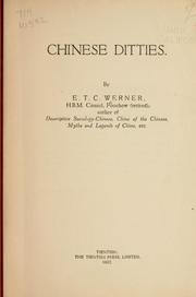 Cover of: Chinese ditties. by Edward Theodore Chalmers Werner