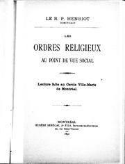 Les ordres religieux au point de vue social by Constant Henriot