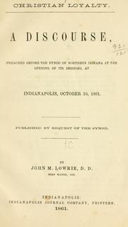 Cover of: Christian loyalty. by Lowrie, John Marshall