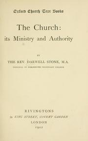 Cover of: church: its ministry and authority.
