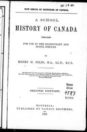 Cover of: A school history of Canada by Henry H. Miles