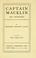 Cover of: Captain Macklin: his memoirs