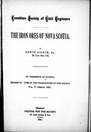 Cover of: The iron ores of Nova Scotia by Edwin Gilpin