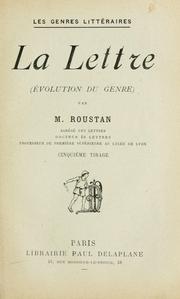 Cover of: La lettre by M. Roustan