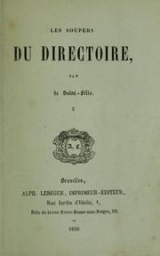 Cover of: Les soupers du directoire / par de Saint-Félix