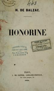 Cover of: Honorine by Honoré de Balzac, Honoré de Balzac