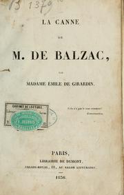 Cover of: La canne de M. de Balzac