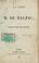 Cover of: La canne de M. de Balzac