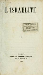 Cover of: L'israélite