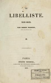 Cover of: Le libelliste, 1651-1652