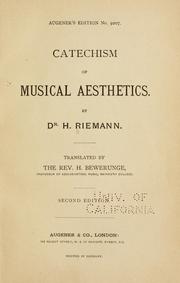 Cover of: Catechism of musical aesthetics.
