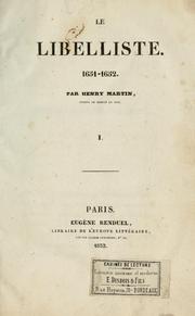 Cover of: Le libelliste, 1651-1652