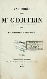 Une soirée chez Mme Geoffrin by Laure Junot duchesse d'Abrantès