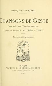 Cover of: Chansons de geste. by Georges Gourdon
